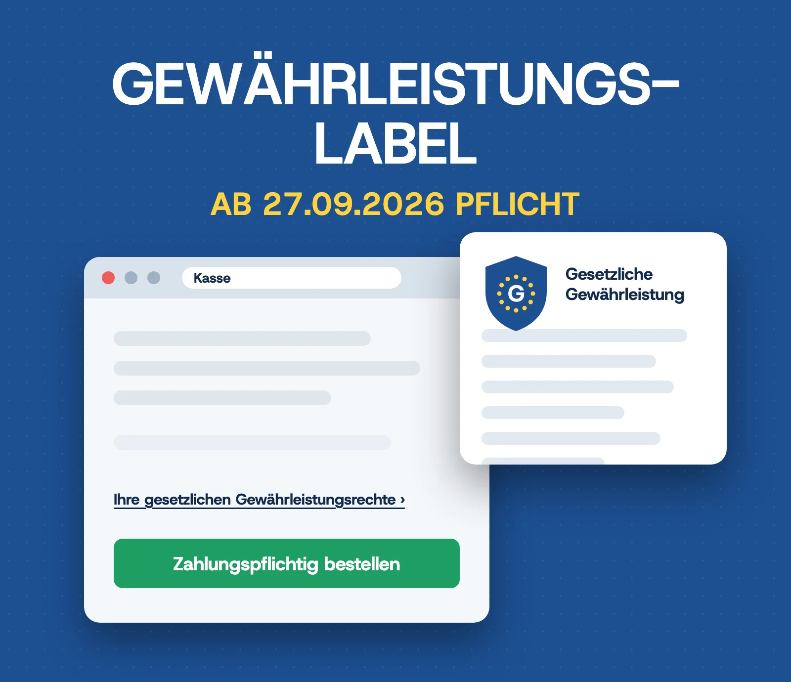 Gewährleistungslabel im Checkout: Link mit Popup oder große Grafik?