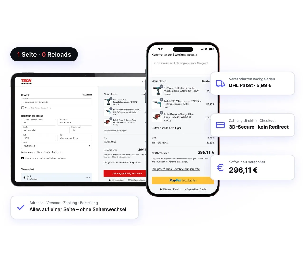 One-Page-Checkout für JTL-Shop 5: mit Technik-Lizenz kostenfrei