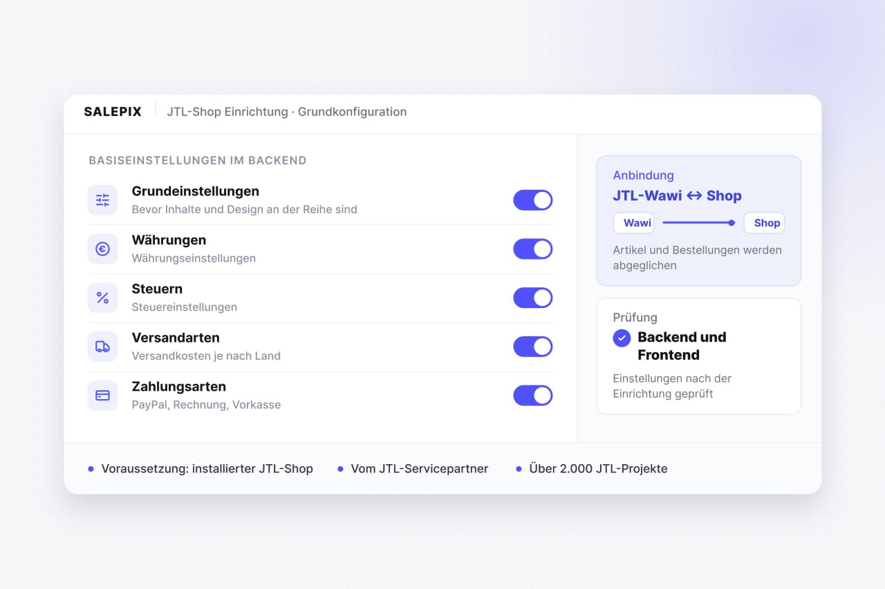 JTL-Shop Einrichtung