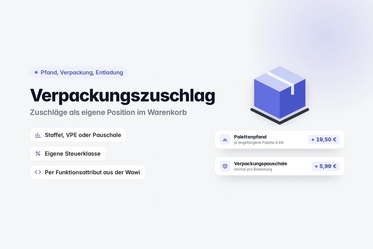 Verpackungszuschlag