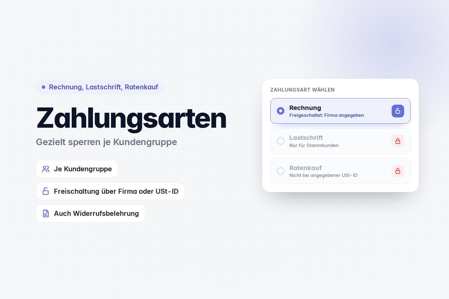 Zahlungsarten-Blocker